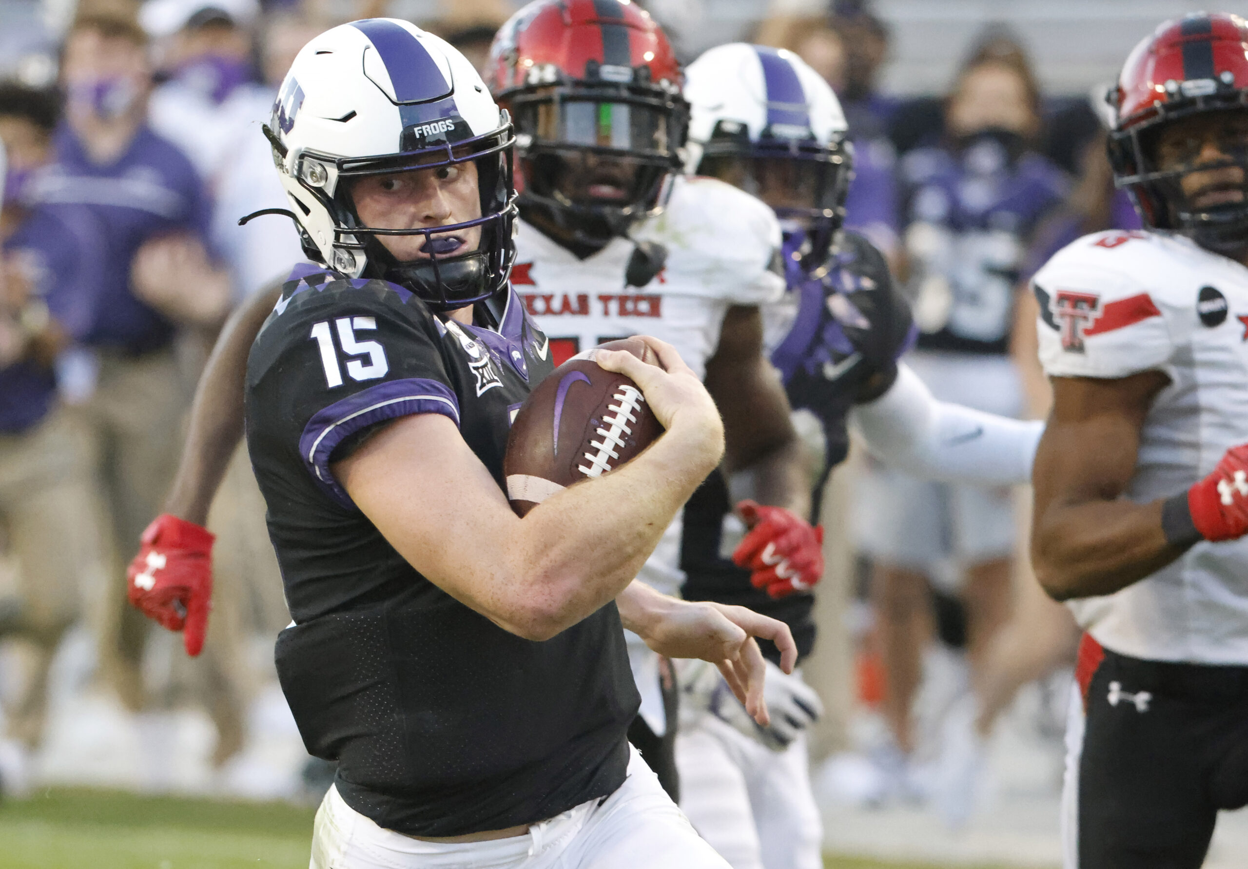 Neal Brown thinks TCU QB Max Duggan has similar skillset to Sam Ehlinger